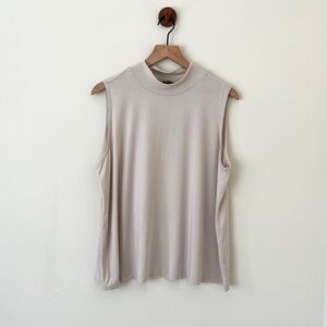 Sleeveless Cream Eileen Fisher Mock Neck Top